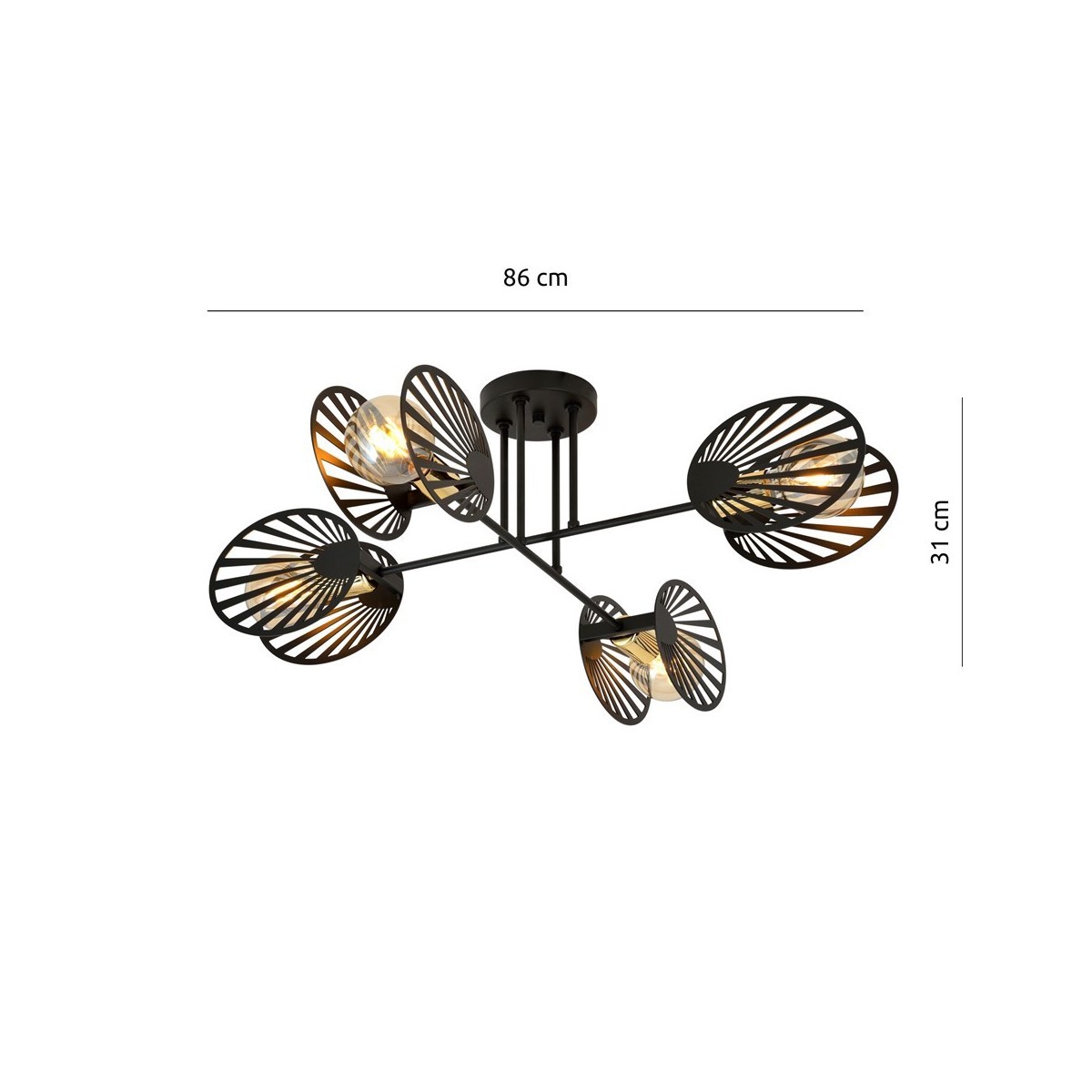 Lampa sufitowa TALIA 4 BLACK  kolor czarny polska produkcja