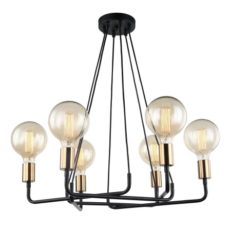 ITALUX Betty MDM-3901/6 BK+BRO - Nowoczesna lampa z kategorii - Wiszące
