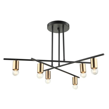 ITALUX Normani MDM3658/6 BK+BRO - Industrialne i retro oświetlenie z kategorii - Wiszące