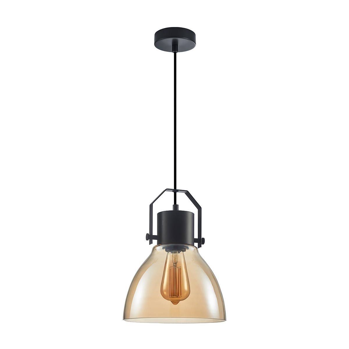 Lampa wisząca w stylu industrialnym i retro ITALUX PND-22371-1-BK+AMB