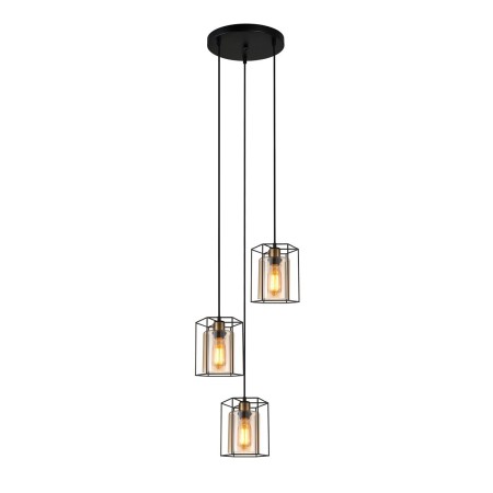 Lampa wisząca w stylu industrialnym i retro ITALUX PND-78901-3A-BK+AMB