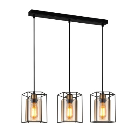 Lampa wisząca w stylu industrialnym i retro ITALUX PND-78901-3-BK+AMB