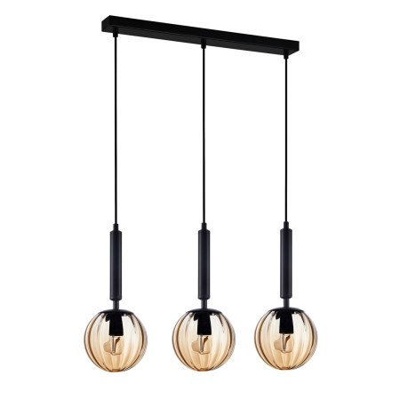 ITALUX Ravena PND-2324-3L BK+AMB - Nowoczesna lampa z kategorii - Wiszące