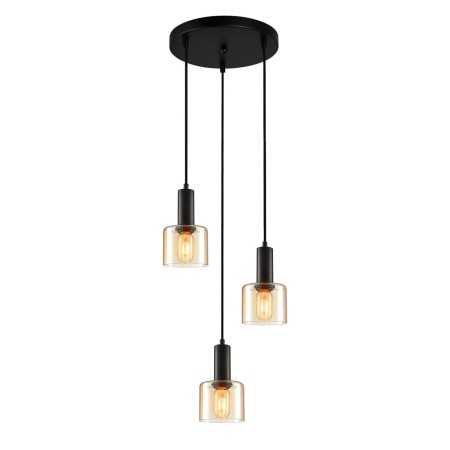 Nowoczesna lampa wisząca ITALUX PND-65342-3A-BK+AMB