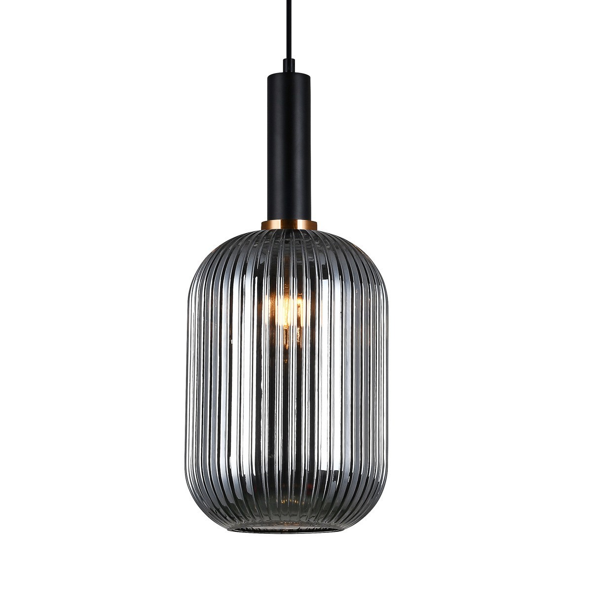 Nowoczesna lampa wisząca ITALUX PND-5588-1L-BK+SG