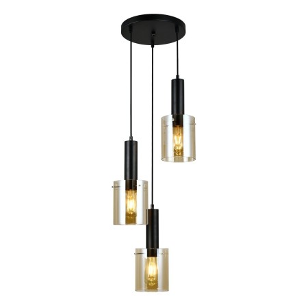 Nowoczesna lampa wisząca ITALUX PND-5581-3A-BK+AMB