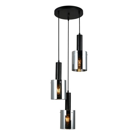 Nowoczesna lampa wisząca ITALUX PND-5581-3A-BK+SG
