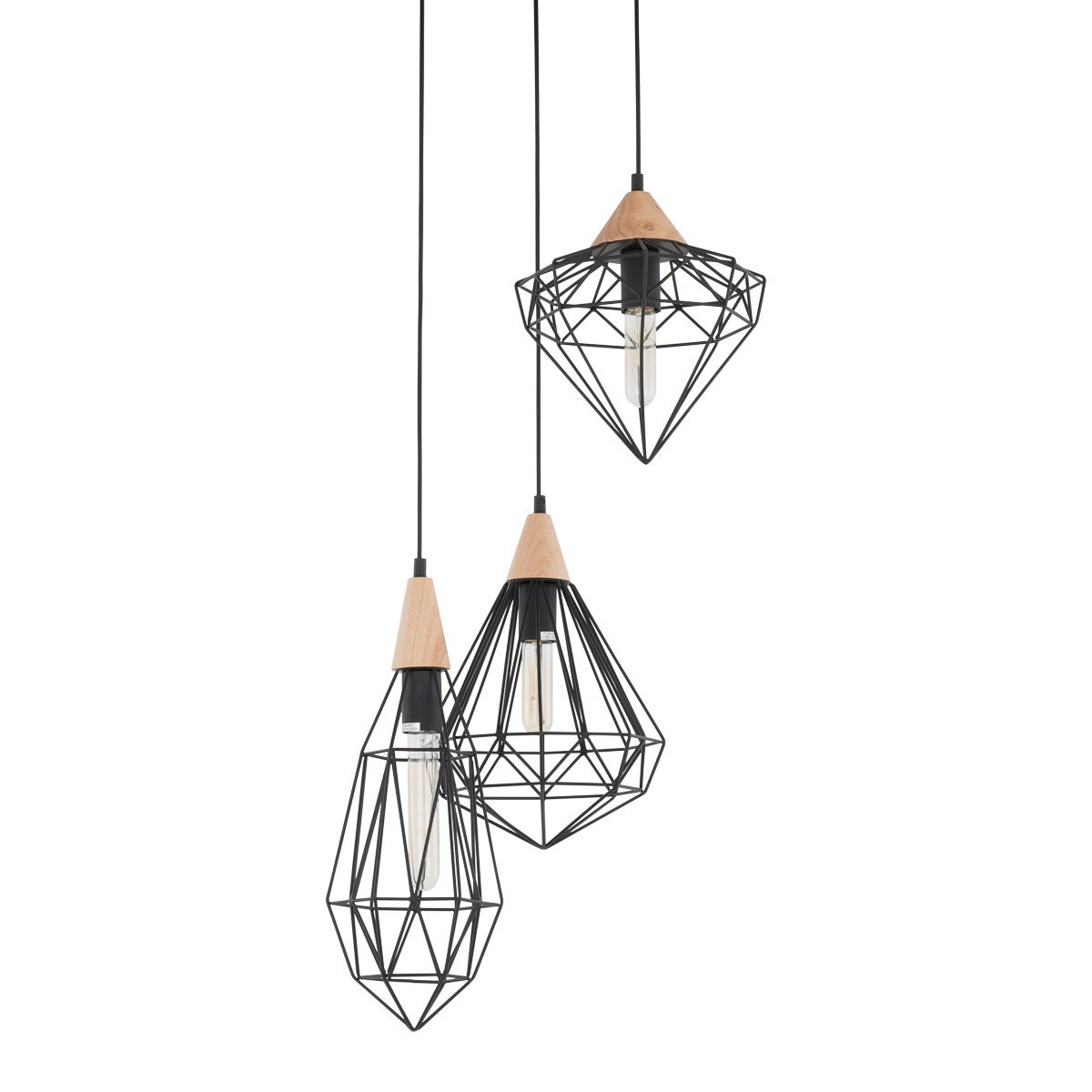 ITALUX Maelle MDM-2591/3 BK - Industrialne i retro oświetlenie z kategorii - Wiszące