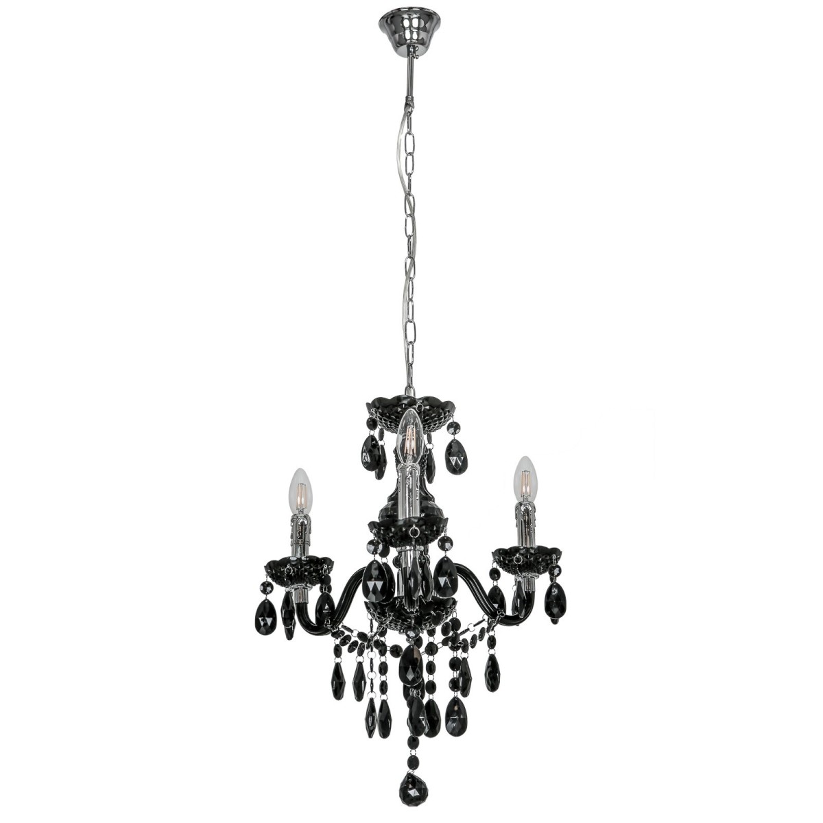 Z kryształowymi lampami Żyrandole ITALUX L.90690/3BL