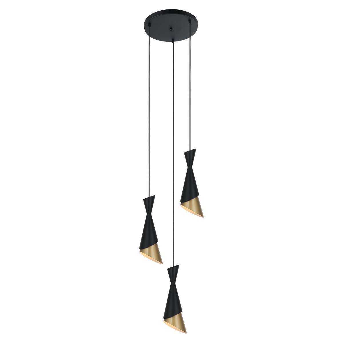 ITALUX Malia PND-85949-3 BK+GD - Nowoczesna lampa z kategorii - Wiszące