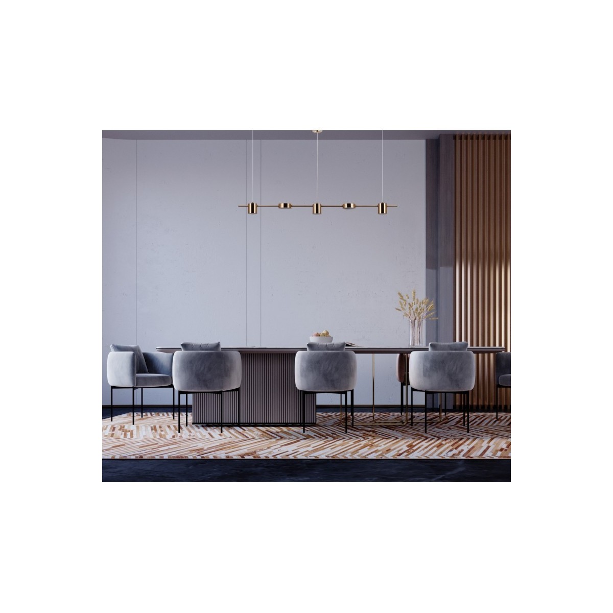 Nowoczesna lampa wisząca ITALUX PND-16374-5-COP-GD-4K