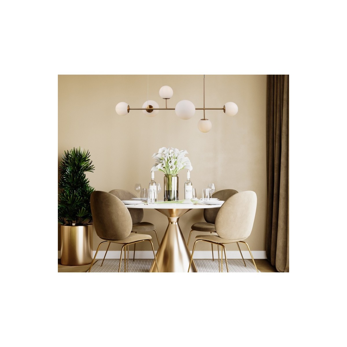 Nowoczesna lampa wisząca ITALUX PND-31221-6-HBR