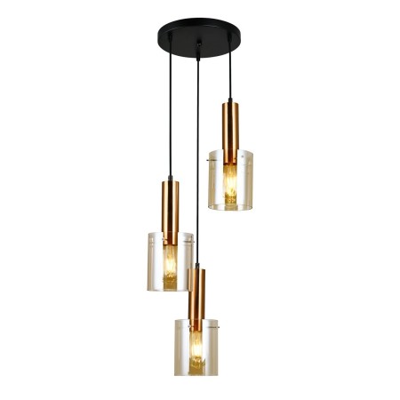 Nowoczesna lampa wisząca ITALUX PND-5581-3A-BRO+AMB