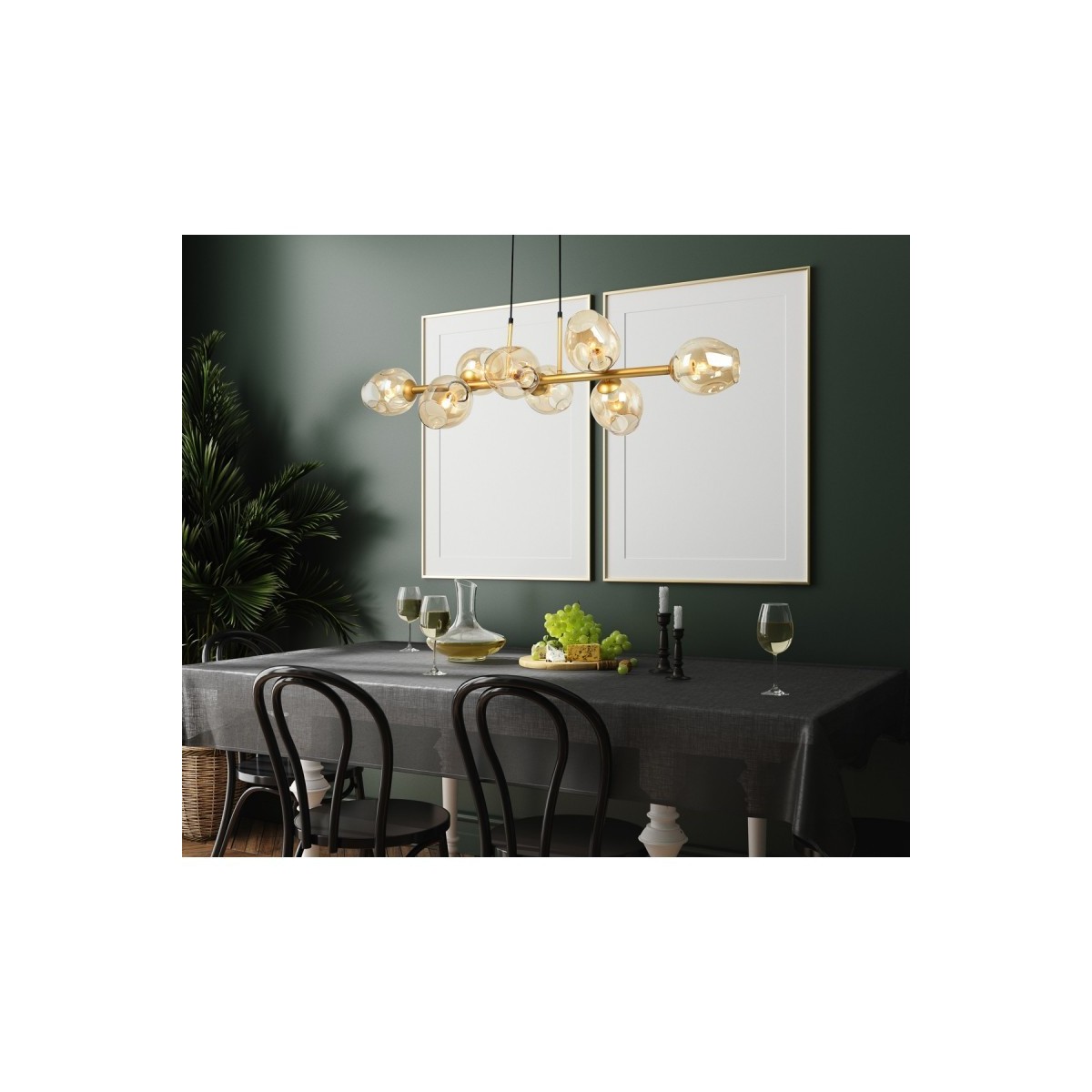 ITALUX Borgo PND-30843-6 GD+AMB - Nowoczesna lampa z kategorii - Wiszące