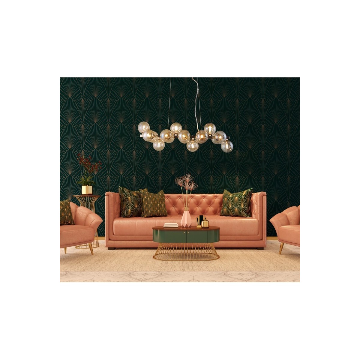 ITALUX Marbelio PND-6161-16 GO+CO - Nowoczesna lampa z kategorii - Wiszące