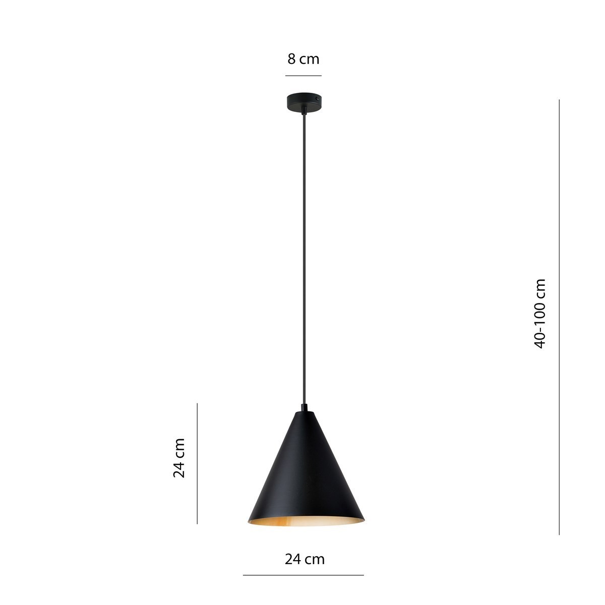Lampa wisząca REBEL 1 BLACK/GOLD