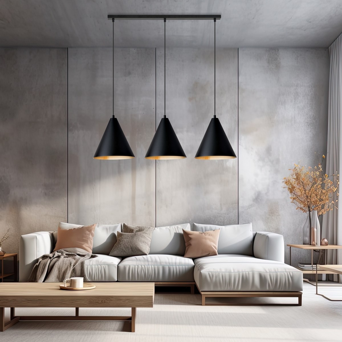 Lampa wisząca REBEL 3 BLACK/GOLD