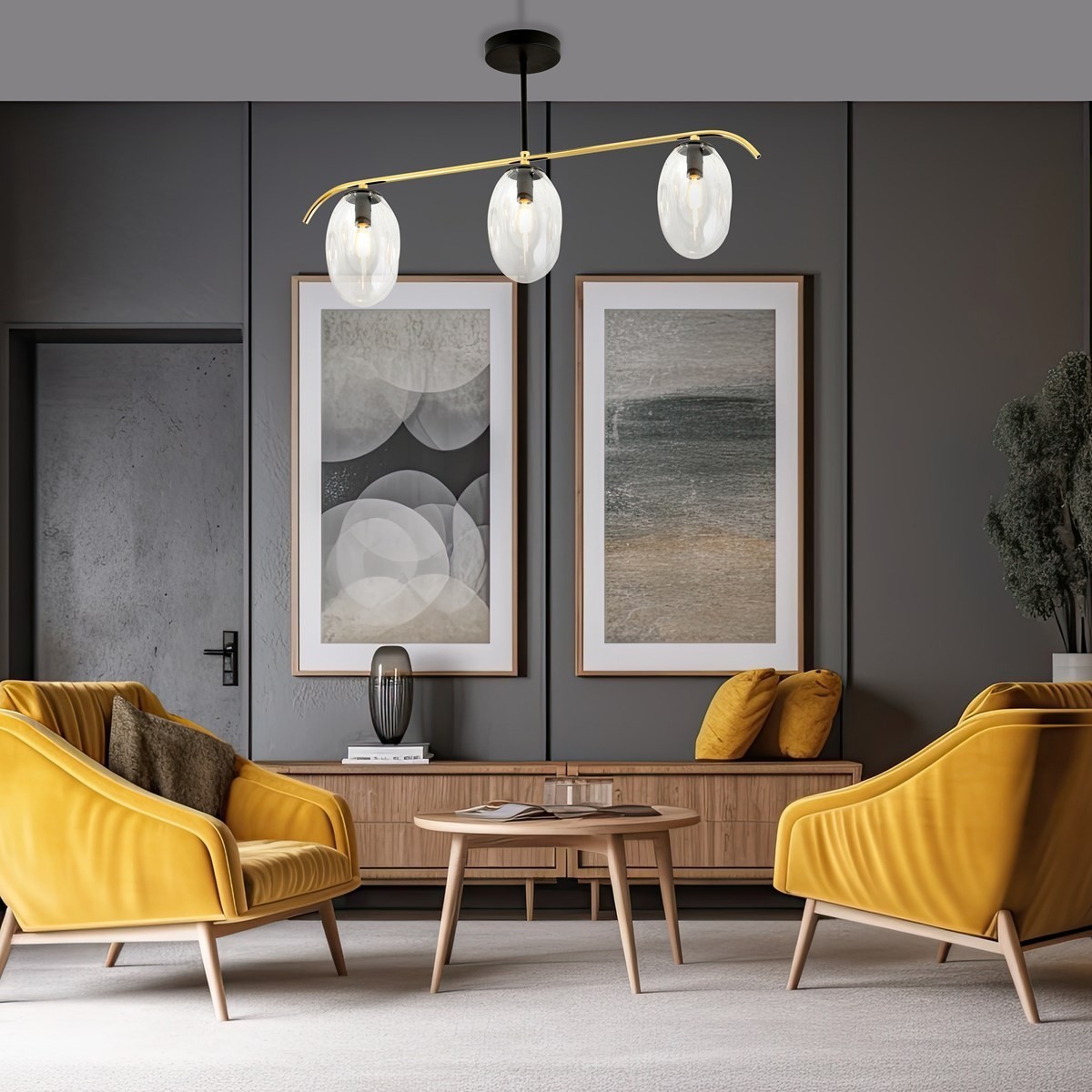Lampa sufitowa FINES 3 BL TRANSPARENT