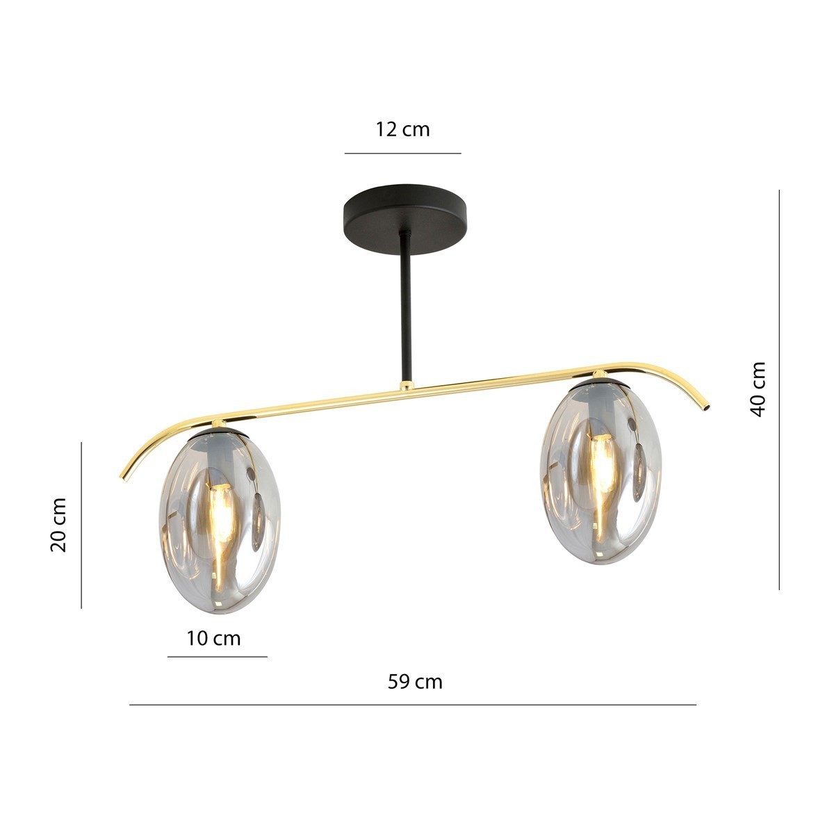 Lampa sufitowa FINES 2 BL GRAFIT