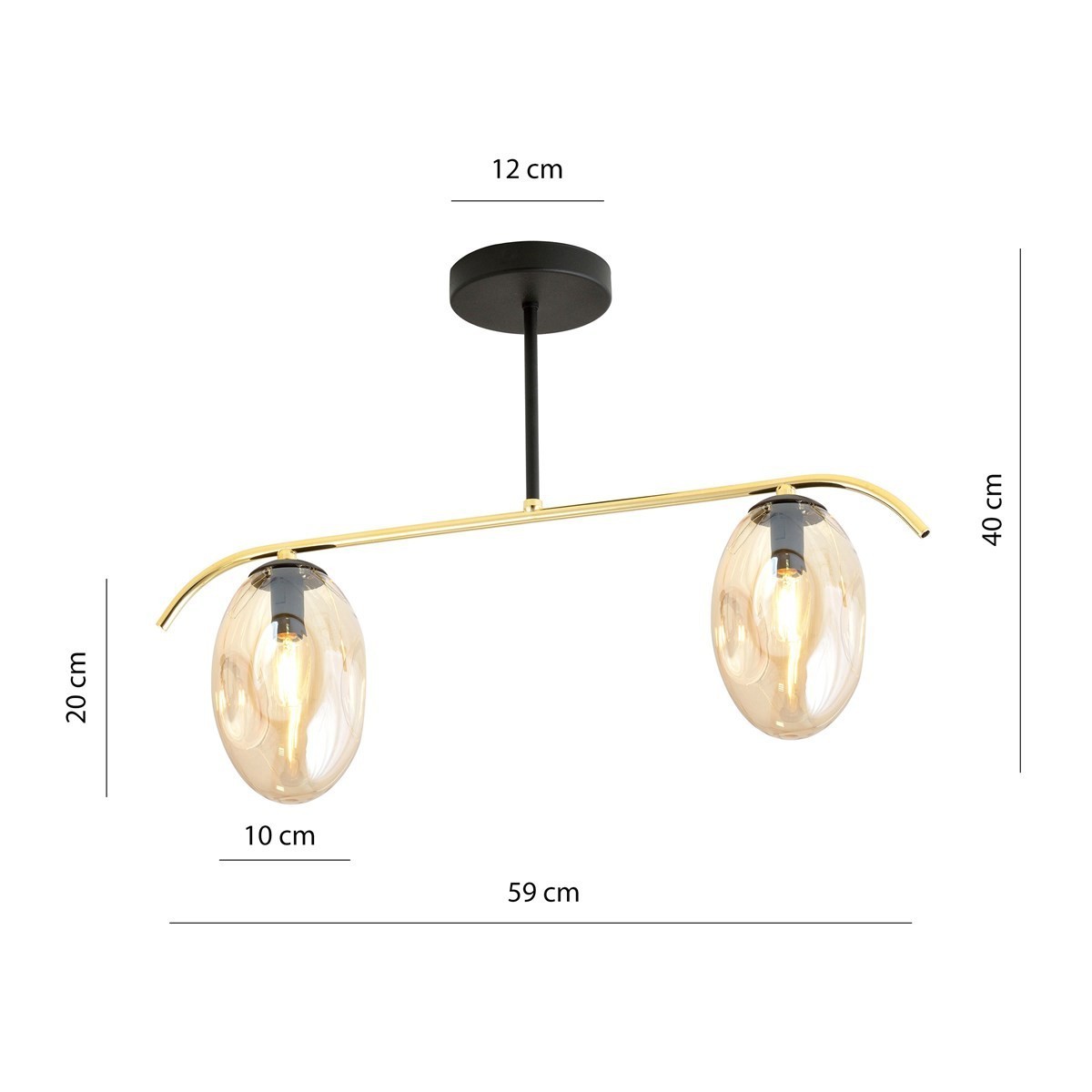 Lampa sufitowa FINES 2 BL MIODOWY