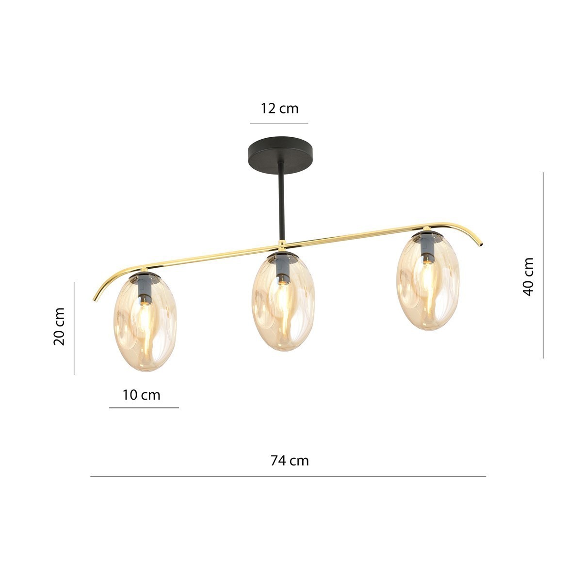 Lampa sufitowa FINES 3 BL MIODOWY