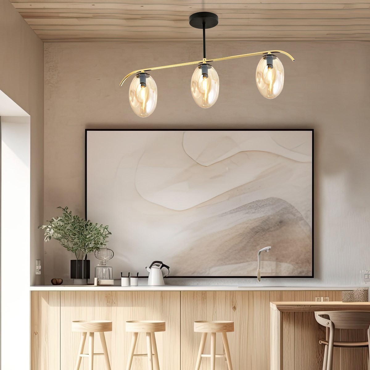 Lampa sufitowa FINES 3 BL MIODOWY