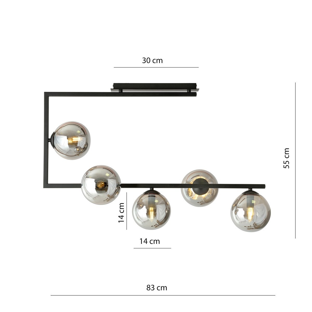 Lampa sufitowa SOMA 5 BL GRAFIT