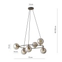 Lampa wisząca AZURA 6 BL GRAFIT
