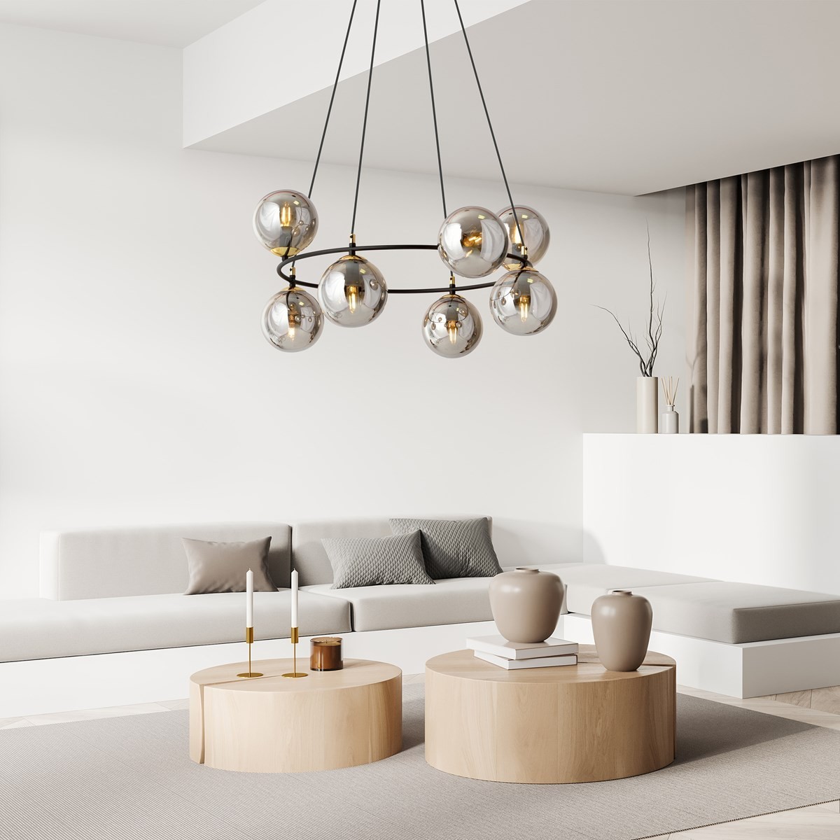 Lampa wisząca AZURA 8 BL GRAFIT