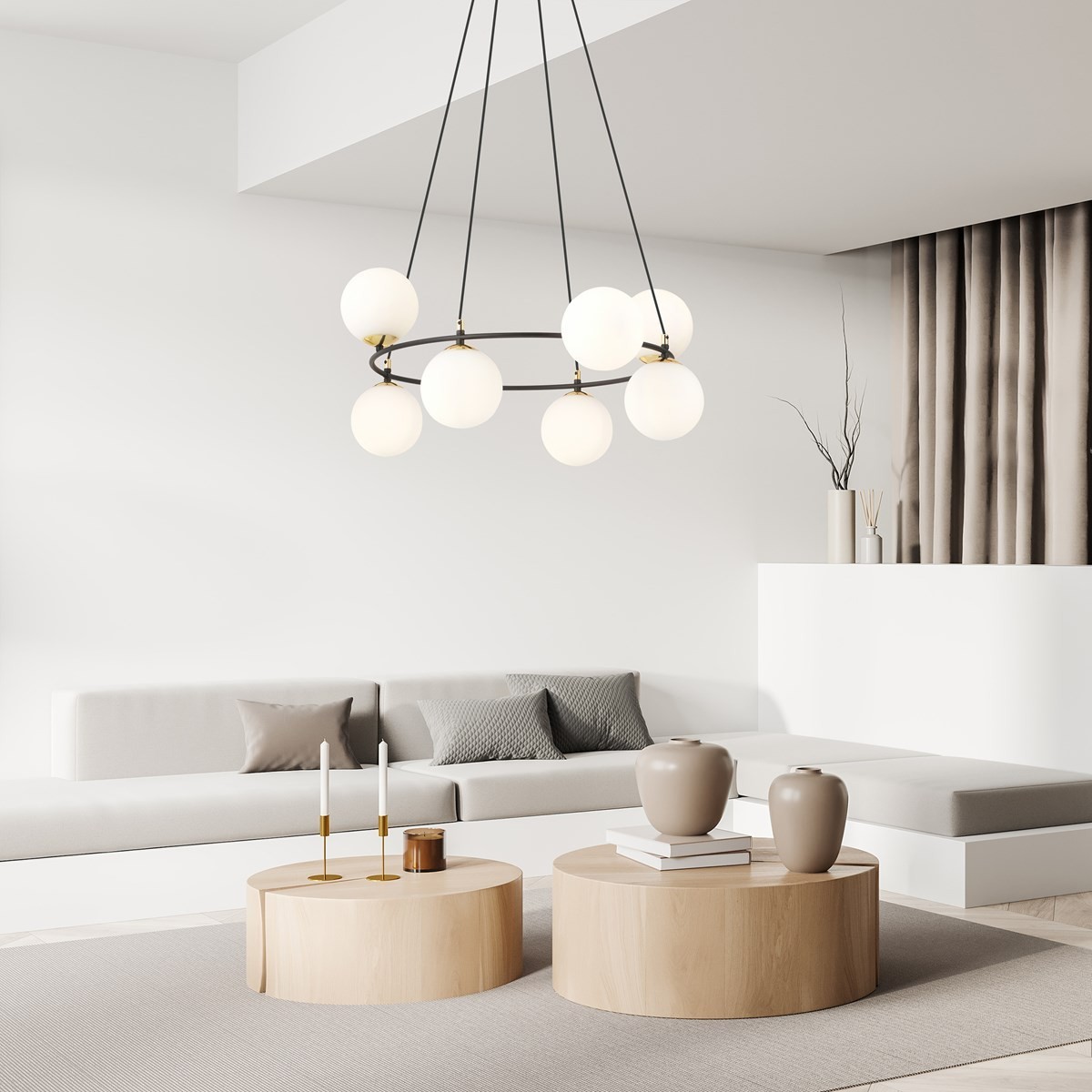 Lampa wisząca AZURA 8 BL OPAL