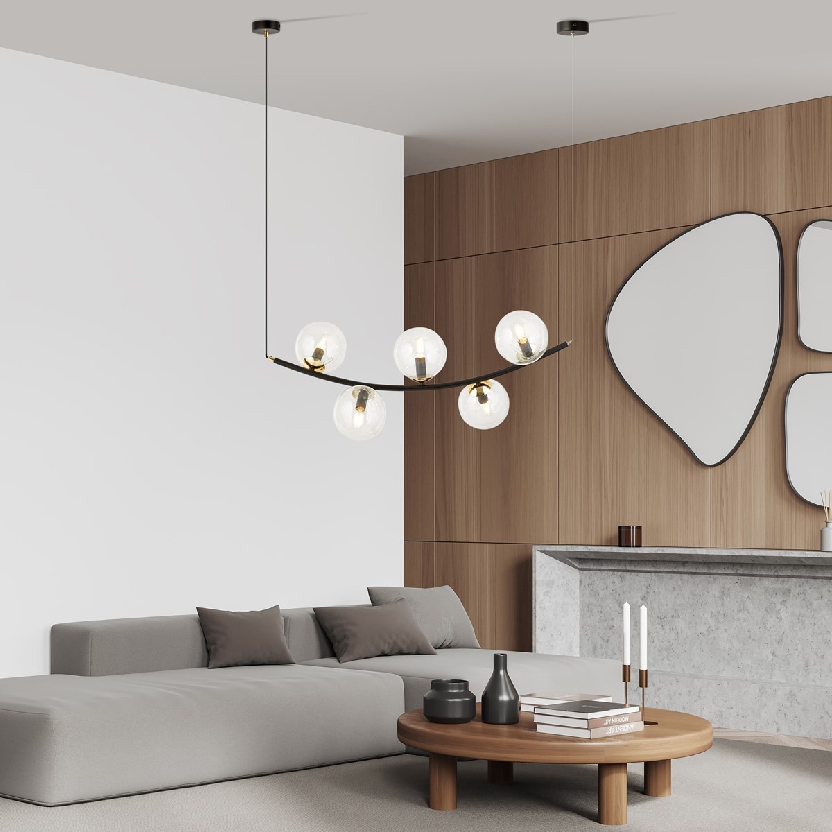 Lampa wisząca RITZ 5 BL TRANSPARENT