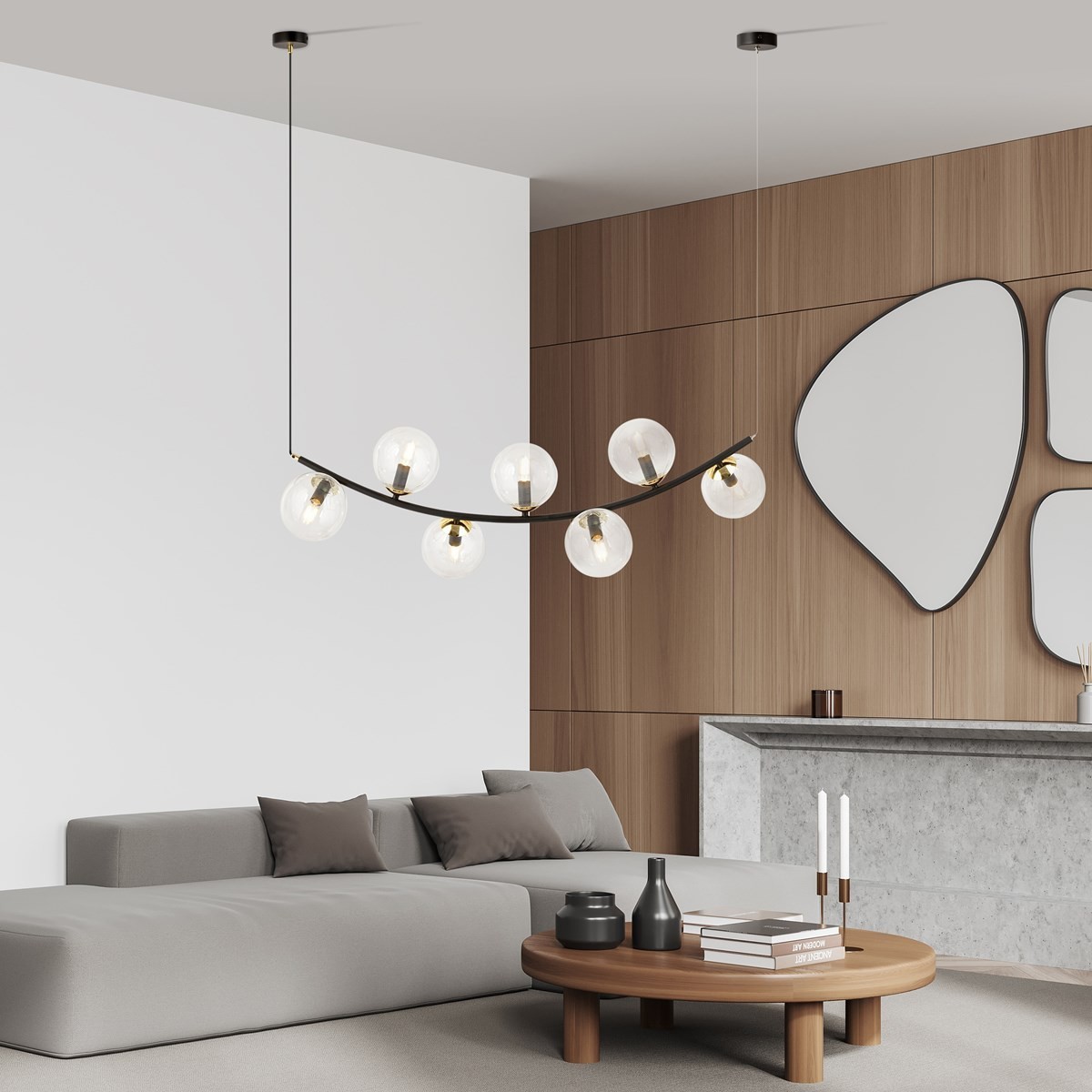 Lampa wisząca RITZ 7 BL TRANSPARENT