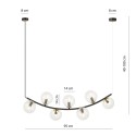 Lampa wisząca RITZ 7 BL TRANSPARENT