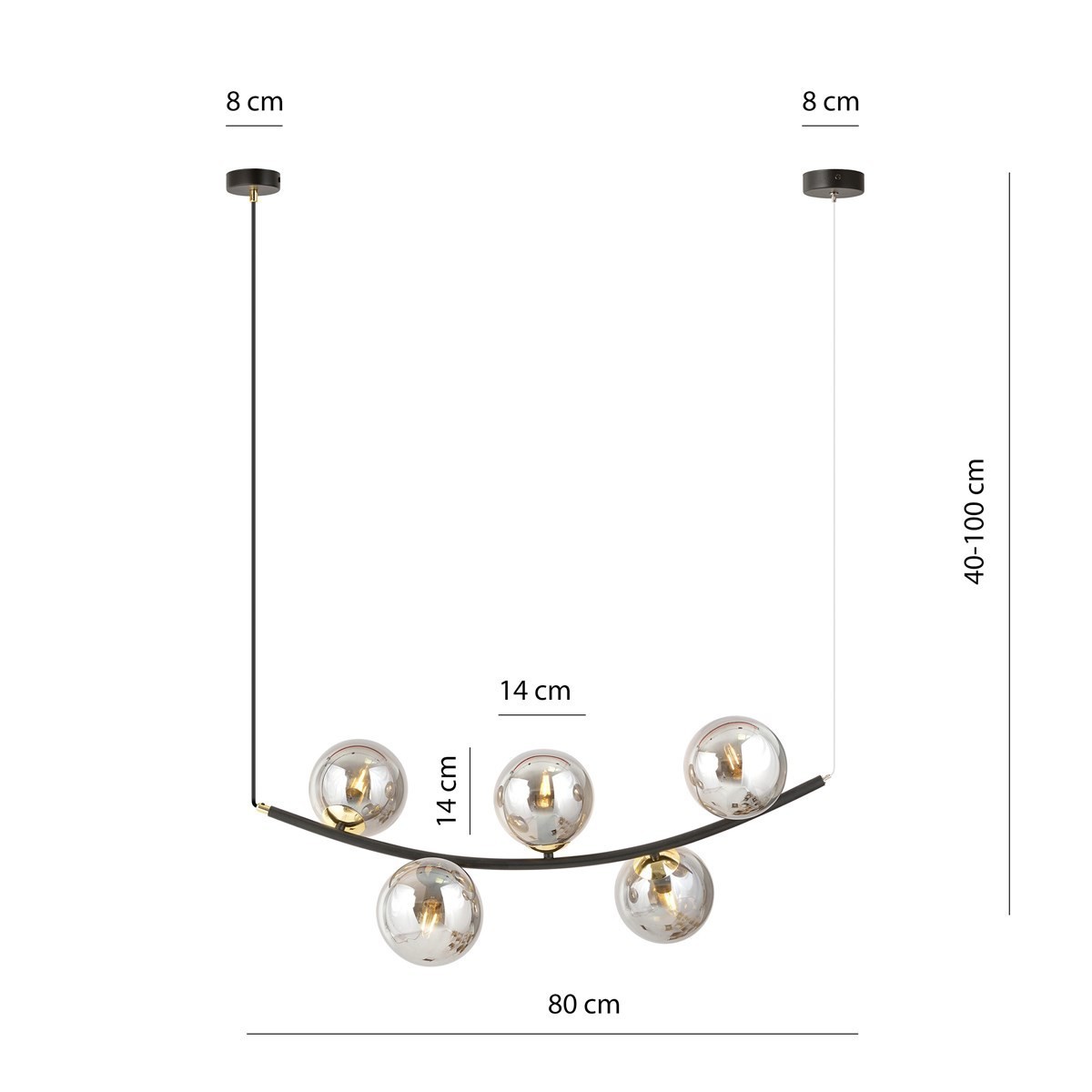 Lampa wisząca RITZ 5 BL GRAFIT