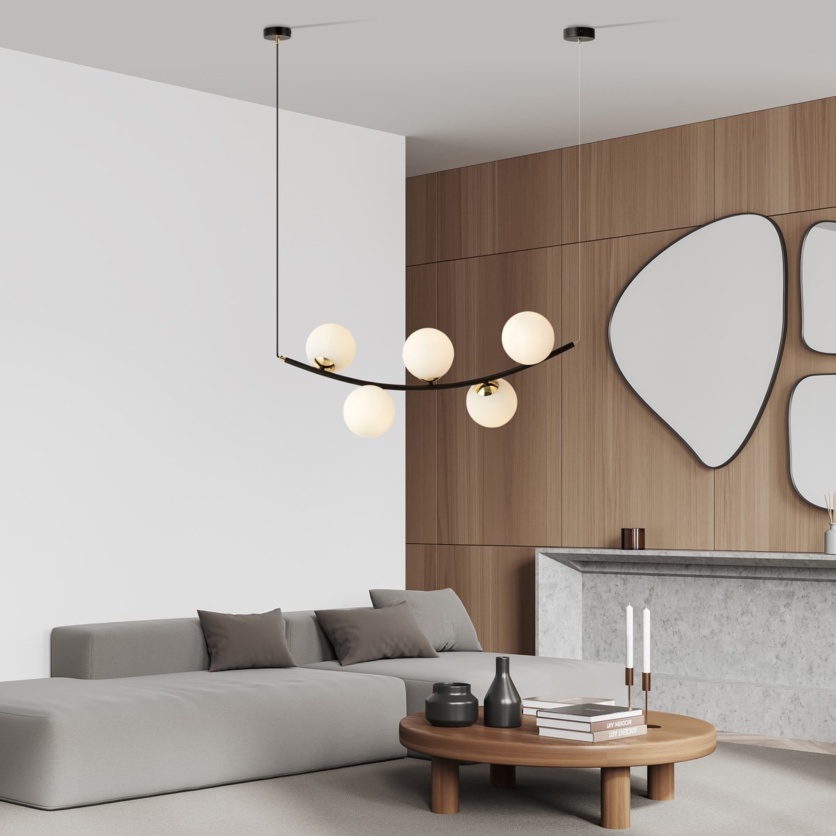 Lampa wisząca RITZ 5 BL OPAL