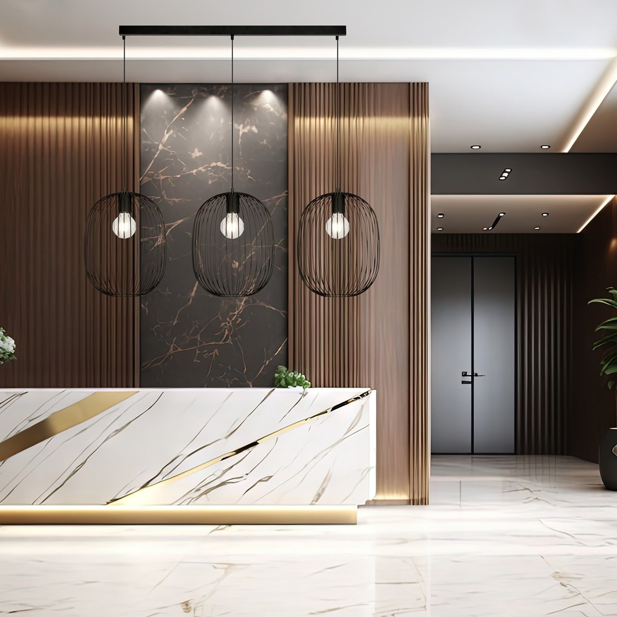 Lampa wisząca ONYX 3 BL