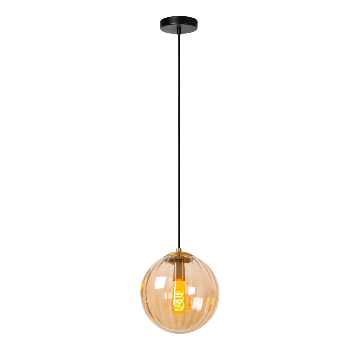 Lucide 45493/30/62 MONSARAZ - Lampa wisząca - 25 cm - 1xE27 - Bursztynowa