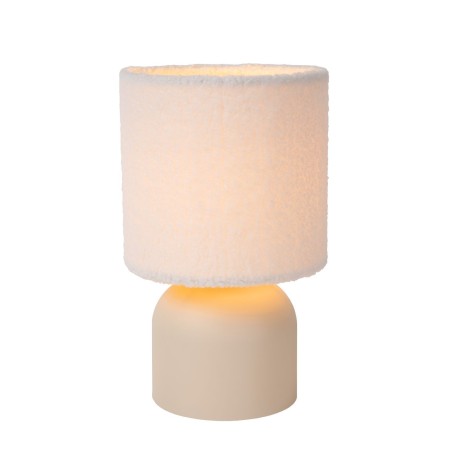 Lucide 10516/01/38 WOOLLY - Lampa stołowa - 16 cm - 1xE14 - Kremowa
