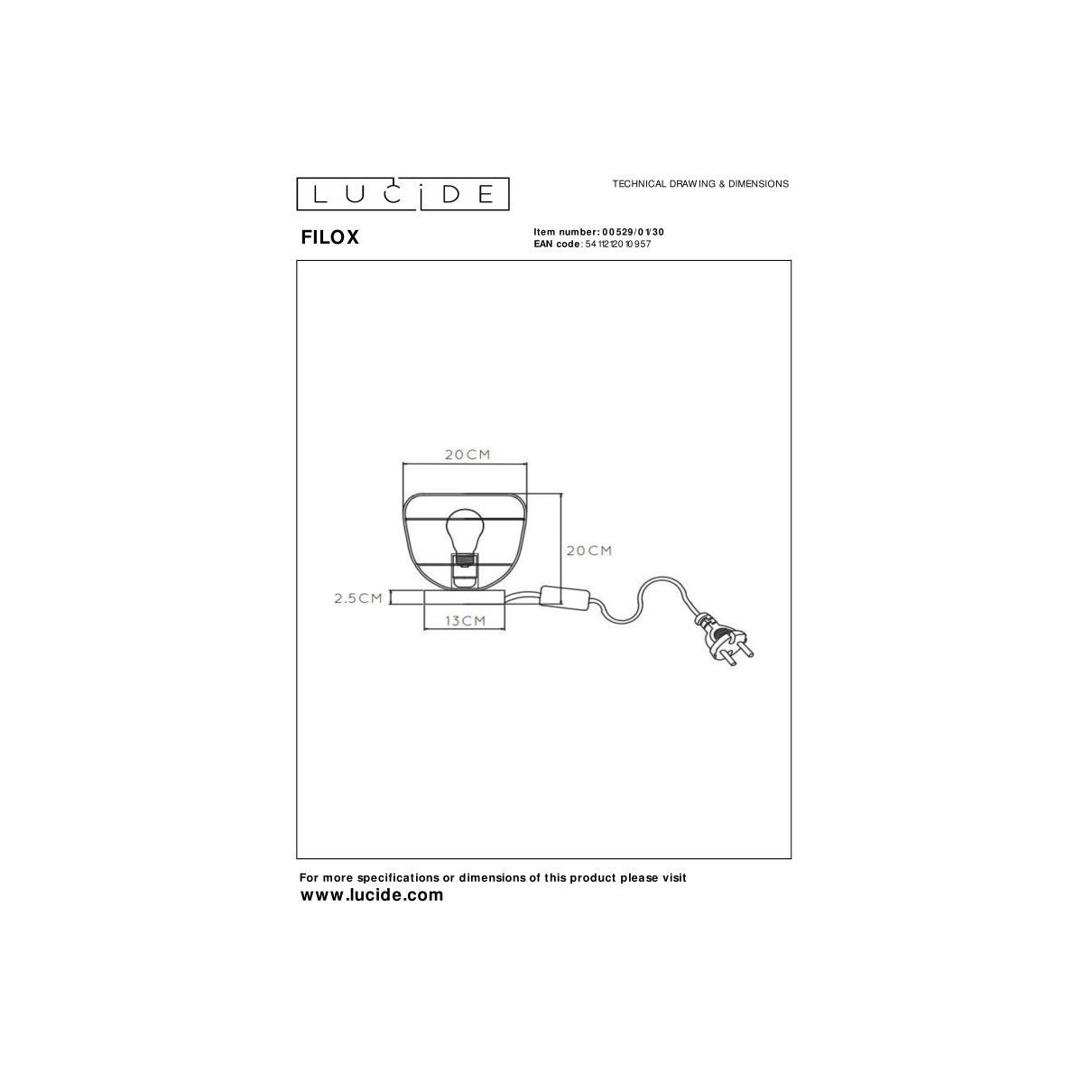 Lampa stołowa - nocna FILOX 00529/01/30