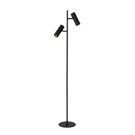 Lucide 09739/02/30 CLUBS - Lampa podłogowa - 2xGU10 - Czarna