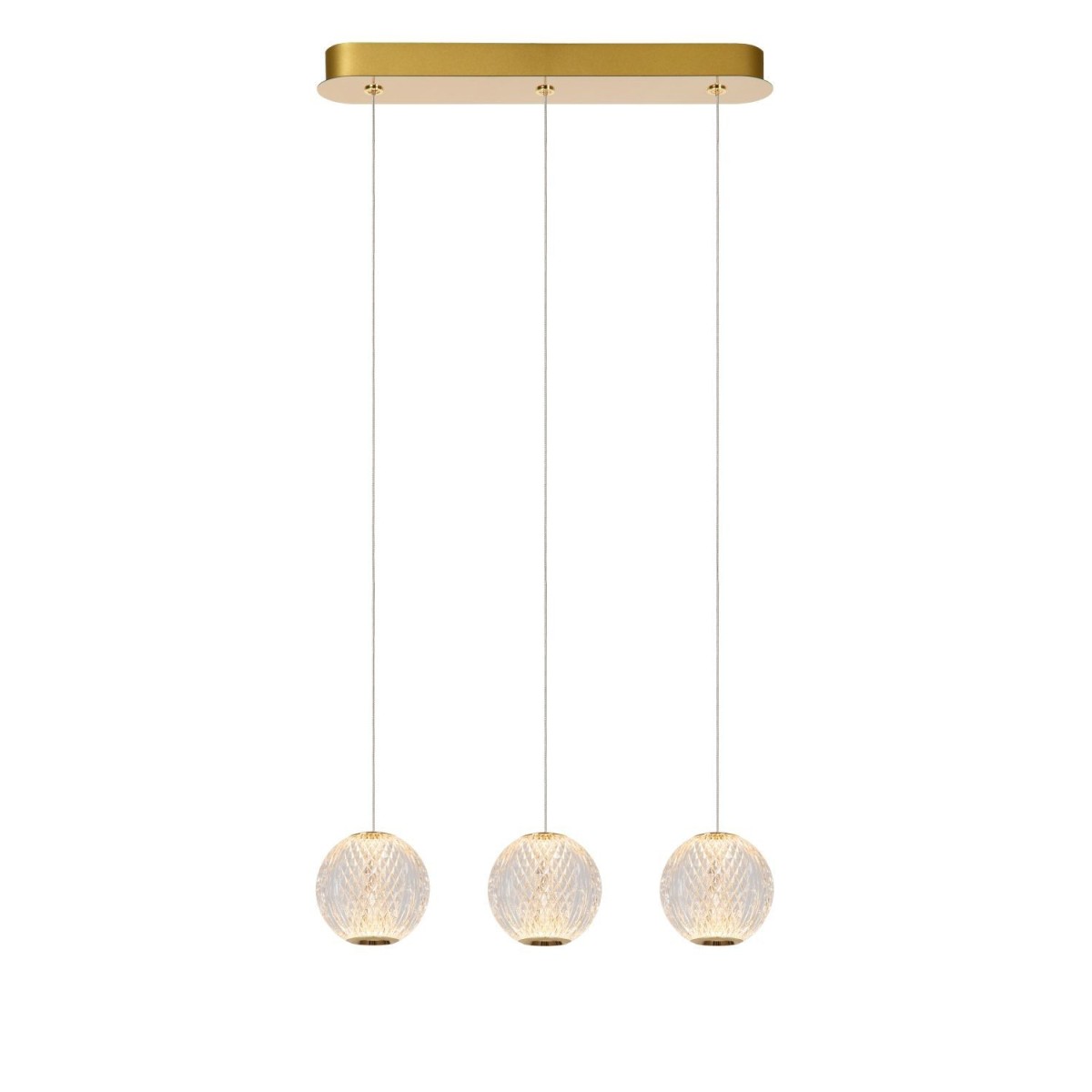 Lucide 13499/12/60 CINTRA - Lampa wisząca - LED ściemnialna - 3x4.7W 2700K - Przezroczysta