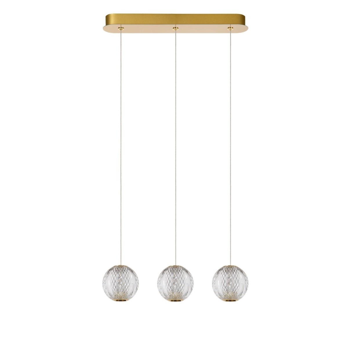 Lucide 13499/12/60 CINTRA - Lampa wisząca - LED ściemnialna - 3x4.7W 2700K - Przezroczysta