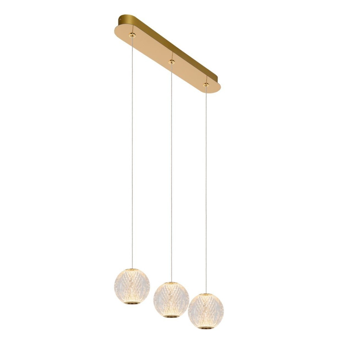 Lucide 13499/12/60 CINTRA - Lampa wisząca - LED ściemnialna - 3x4.7W 2700K - Przezroczysta