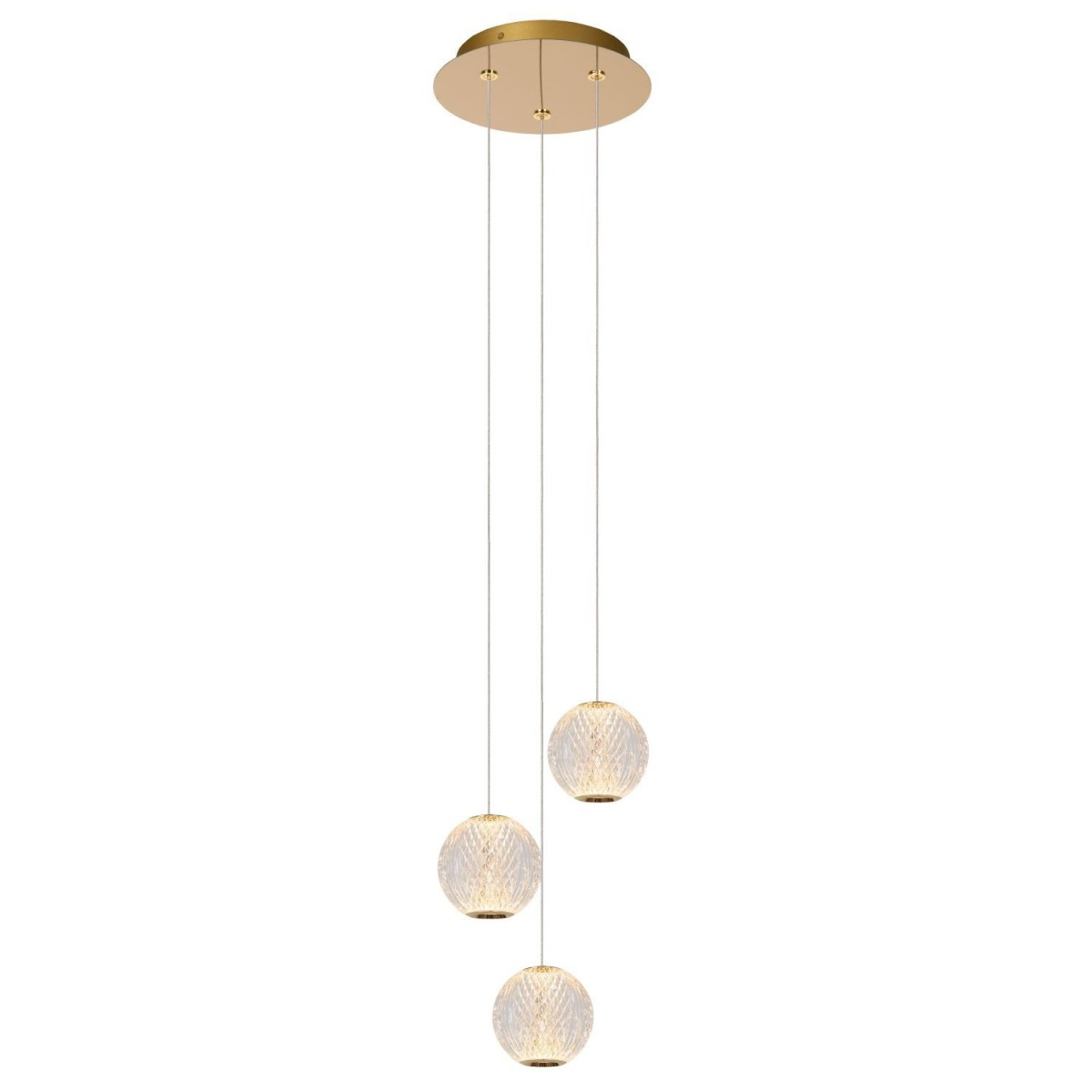 Lucide 13499/13/60 CINTRA - Lampa wisząca - 25 cm - LED ściemnialna - 3x4.7W 2700K - Przezroczysta