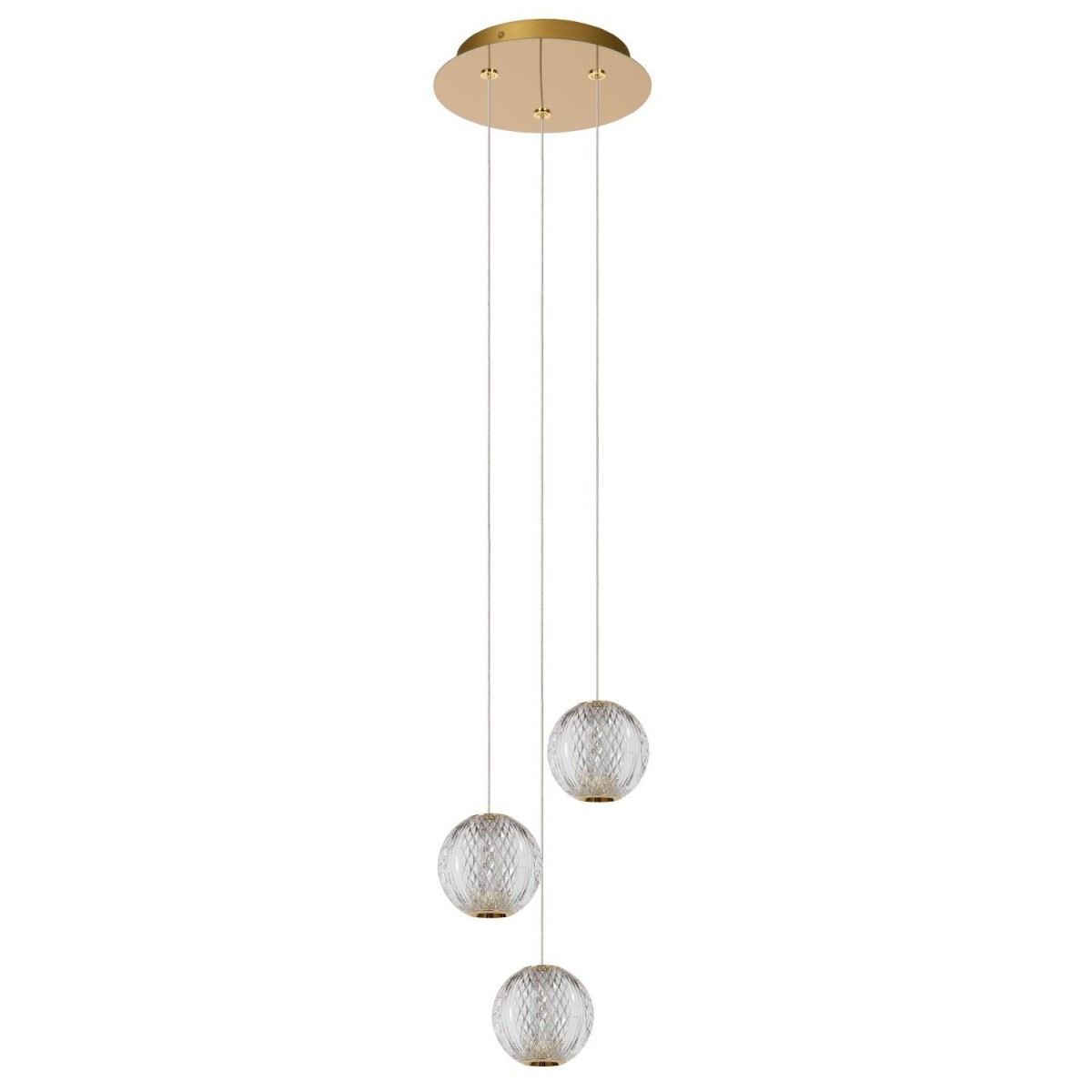 Lucide 13499/13/60 CINTRA - Lampa wisząca - 25 cm - LED ściemnialna - 3x4.7W 2700K - Przezroczysta