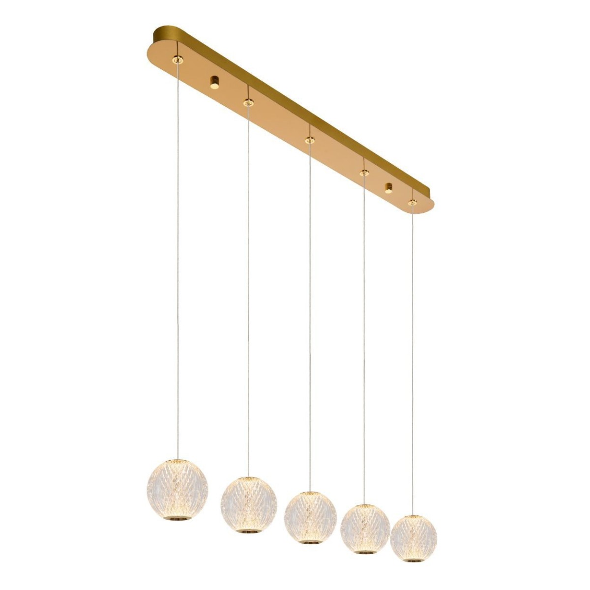 Lucide 13499/21/60 CINTRA - Lampa wisząca - LED ściemnialna - 5x4.7W 2700K - Przezroczysta