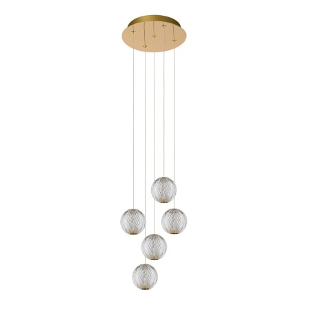 Lucide 13499/22/60 CINTRA - Lampa wisząca - 32 cm - Ściemniacz LED - 5x4.7W 2700K - Przezroczysta