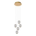 Lucide 13499/22/60 CINTRA - Lampa wisząca - 32 cm - Ściemniacz LED - 5x4.7W 2700K - Przezroczysta