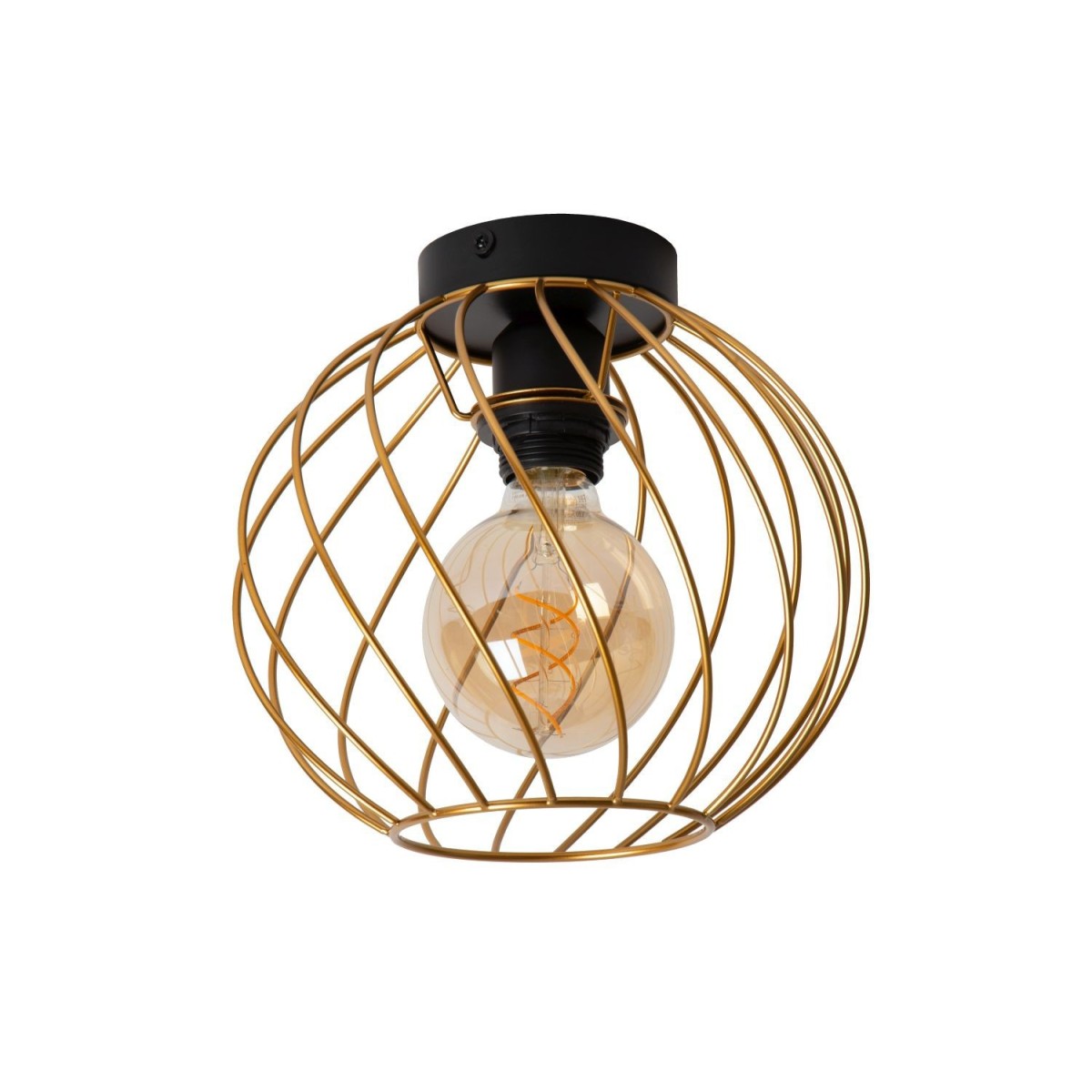 Lucide 21128/25/02 DANZA - Lampa sufitowa wpuszczana - 25 cm - 1xE27 - Matowe złoto - Mosiądz