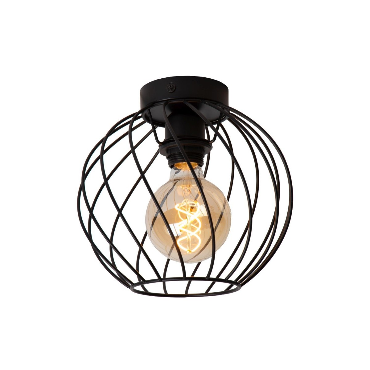 Lucide 21128/25/30 DANZA - Lampa sufitowa wpuszczana - 25 cm - 1xE27 - Czarna